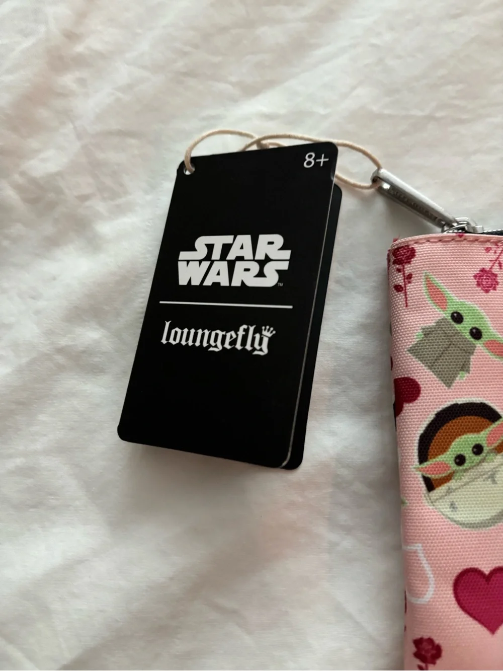 Star Wars Baby Yoda Lounge-fly Silver Zipper Cosmetic Pouch Accents